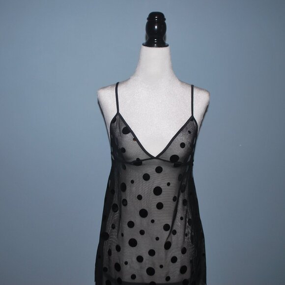 Sexy Black Polka Dot Lingerie Top - Picture 2 of 7